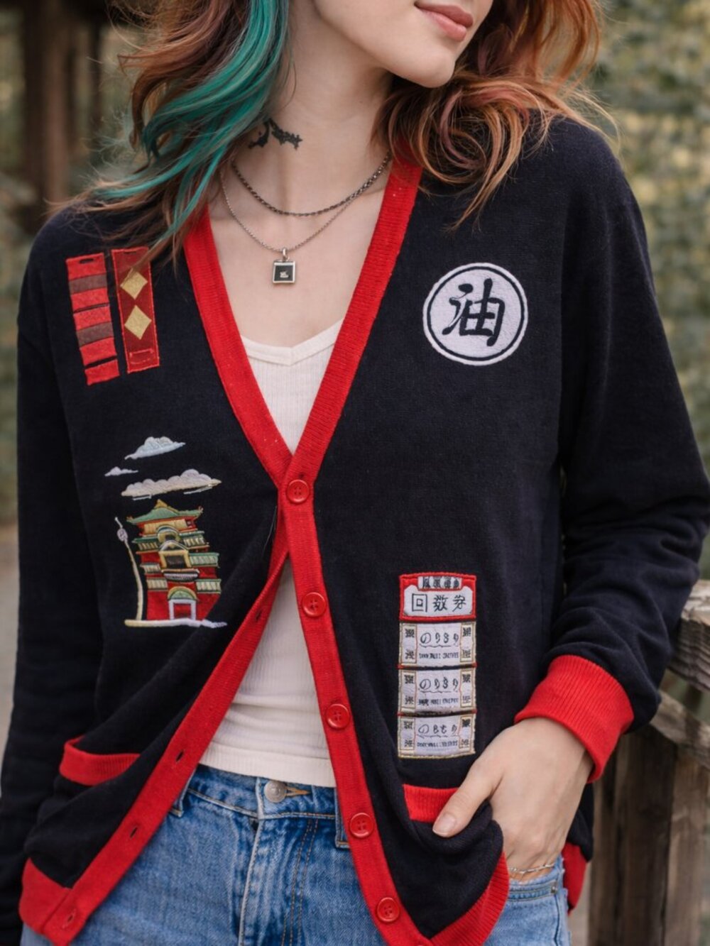 Anime Her Universe Studio Ghibli Spirited Away Bathhouse Icons Cardigan Medium